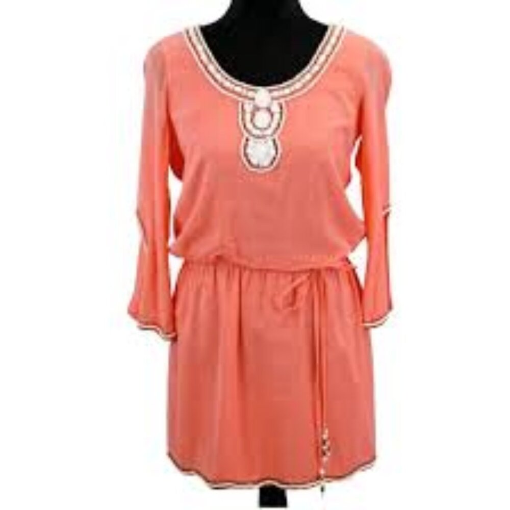 Lilly Pulitzer Delisa Yummy Melon Beaded Tie Waist Short size S